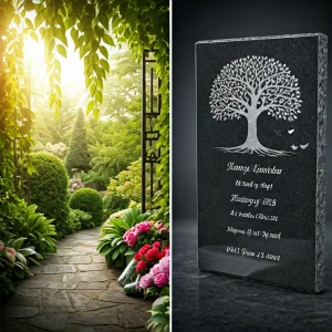 Engraved granite and slate family memorial gifts, handcrafted with enduring tradition and tribute.