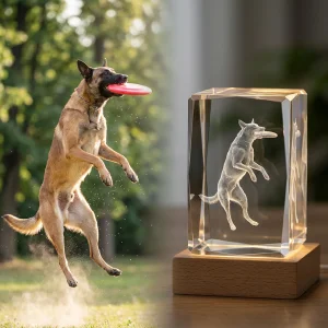 From Mid-Air Fetch to 3D Laser Engraved Crystal: How to Choose Action Shots for a 3D Crystal Dog Keepsake