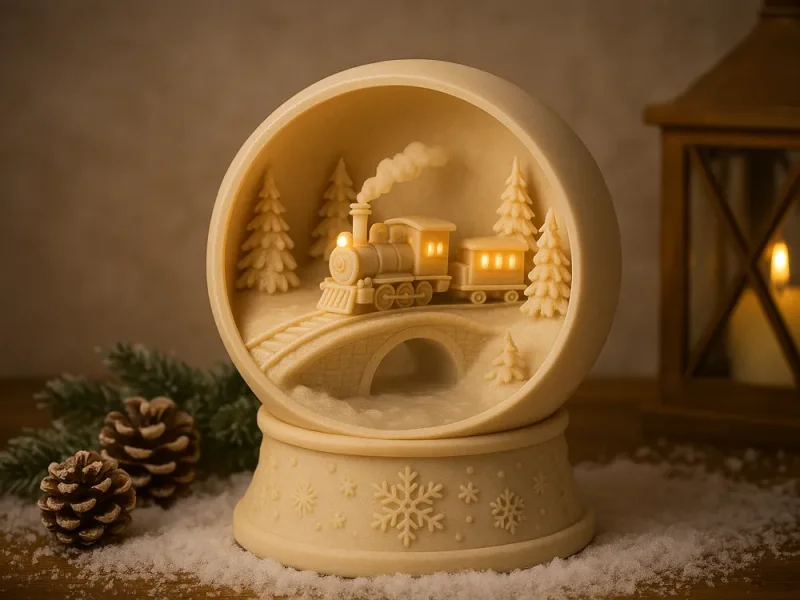 3D-Printed Winter Train Snow Globe