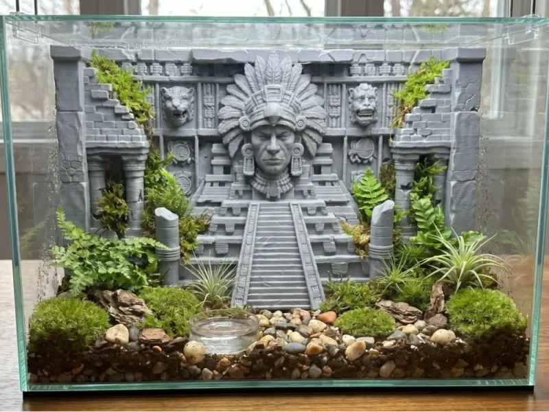 Ancient Maya Ruins 3D-Printed Terrarium & Aquarium Background