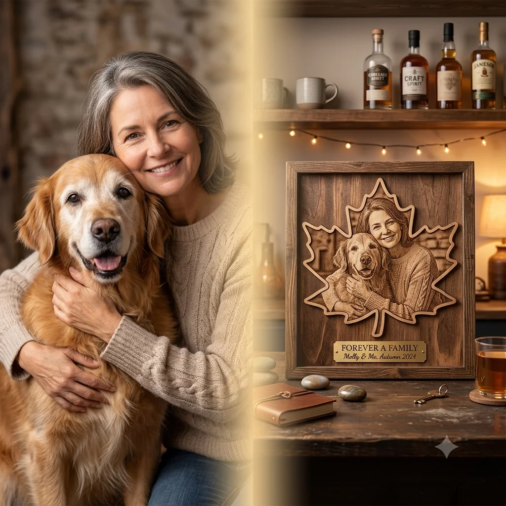 Custom Woman and Pet Keepsake